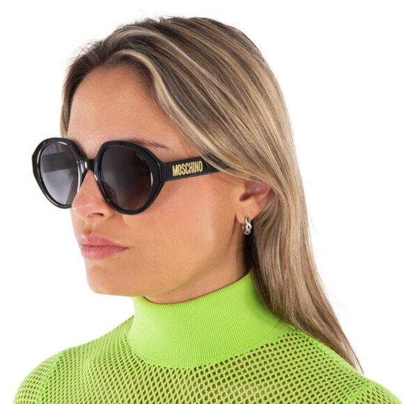 Moschino MOS126/S 005L 9K Round Sunglasses - Havana/Green main image 9